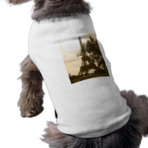 Sepia Eiffel Tower Dog Clothes