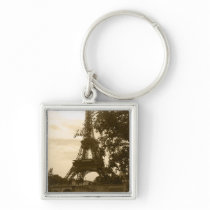 Sepia Eiffel Tower Keychains