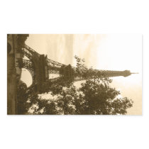 Sepia Eiffel Tower Rectangle Sticker