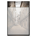 Sepia European Cobbled Stone Scene Custom Stationery