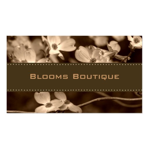 Sepia Floral Business Cards (front side)