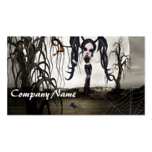 Sepia Goth Girl Business Card Templates