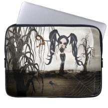 Sepia Goth Girl Laptop Computer Sleeve
