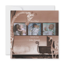 Sepia Its A Boy Birth Announcement