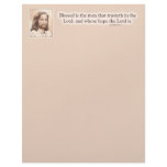 Sepia Jesus Art Bible Quote - Jeremiah 17:7 letterhead