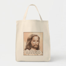 Sepia Jesus Art Bible Quote - Job 19:25 Bag