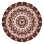 Sepia Kaleidoscope Round Sticker