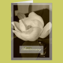 "Sepia Magnolia" Happy Anniversary Blank cards