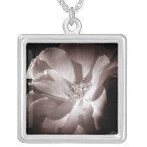 Sepia Open Rose necklaces