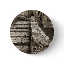 Sepia Picture Of Steps In Spis Castle In Slovakia buttons by lifesphere Sepia Picture Of Steps In Spis Castle In Slovakia buttons