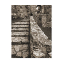 Sepia Picture Of Steps In Spis Castle In Slovakia postcards