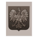 Sepia Polish Eagle Shield Post Card