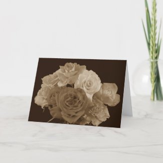 Sepia Rose Bouquet Greeting Card