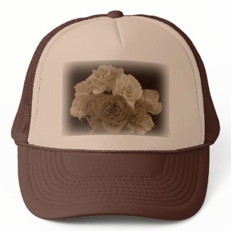 Sepia Rose Bouquet Hats