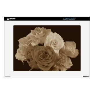 Sepia Rose Bouquet Laptop Skins