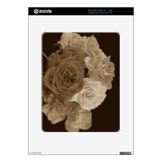 Sepia Rose Bouquet Skin For Ipad