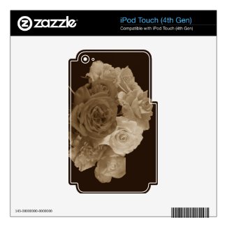 Sepia Rose Bouquet Skin For Ipod Touch 4g
