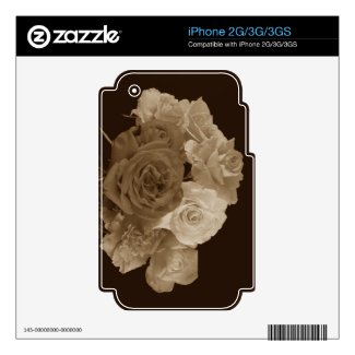 Sepia Rose Bouquet Skins For Iphone 2g