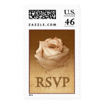 Sepia Rose Drawing RSVP Stamp Large