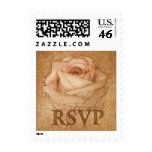 Sepia Rose Drawing RSVP Stamp Small