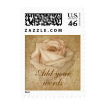 Sepia Rose Drawing Stamp Customizable Small by NJHeart Sepia Rose Drawing Stamp Customizable Small