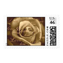 Sepia Rose ~ full of love Postage Stamps