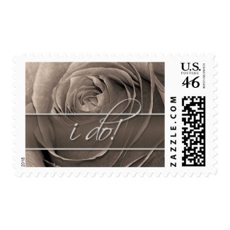 Sepia Rose-I Do! Wedding Postage stamp