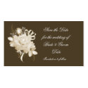 Sepia Rose Save the Date business cards