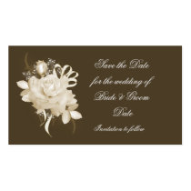 Sepia Rose Save the Date business cards by AJsGraphics Sepia Rose Save the Date business cards