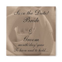 Sepia Rose Save the Date! magnets