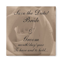 Sepia Rose Save the Date! magnets