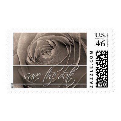 Sepia Rose-Save The Date Wedding Postage