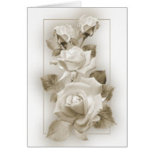 Sepia Roses Greeting Card