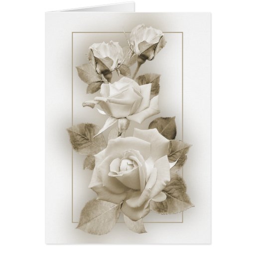 Sepia Roses Greeting Card