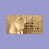 Sepia Sahara (cat) Address labels labels