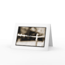 Sepia Singled out Barb on Fence  Note Card