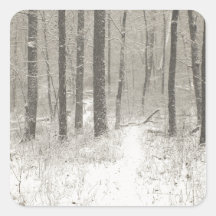 Sepia Snow Scene Sticker