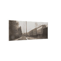 Sepia Snow Train canvas prints