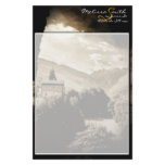 Sepia Toned European Scene Custom Stationery