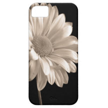 Sepia Toned Flower on Black Background iPhone Case iPhone 5 Cases