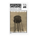 Sepia water tower postage