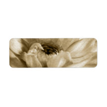 Sepia White & Cream Dahlia Background Customized Return Address Labels