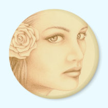 Sepia Woman magnet