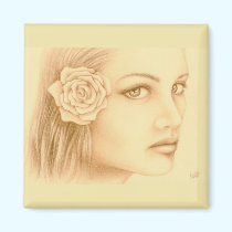 Sepia Woman magnet