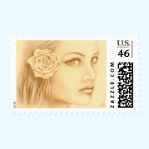 Sepia Woman postage
