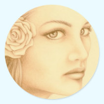 Sepia Woman stickers