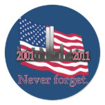 September 11 10 Year Anniversary Tshirt Round Sticker