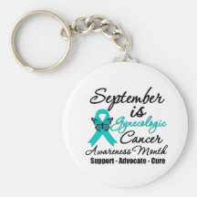 September is Gynecologic Cancer Awareness Month v2 Keychains