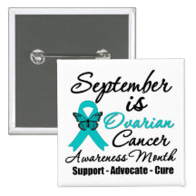 September is Ovarian Cancer Awareness Month Button