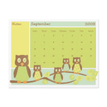 September Owl postcards
